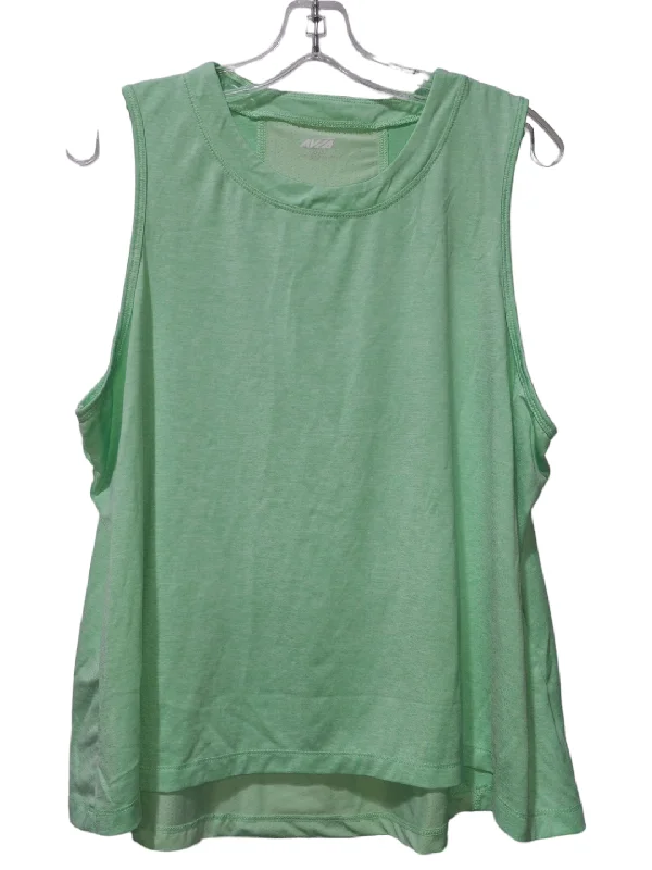 Yoga Tops for Maximum Stretch -Green Athletic Tank Top Avia, Size Xl