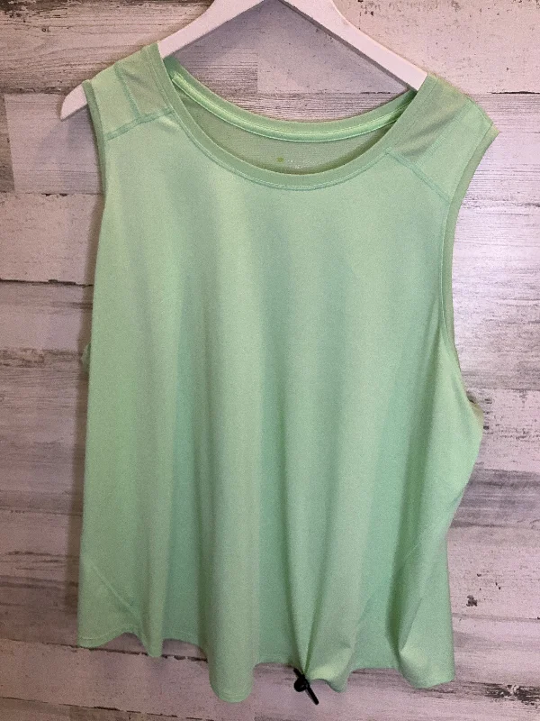 Yoga Tops with Full Support and Comfort -Green Athletic Tank Top Tek Gear, Size 3x