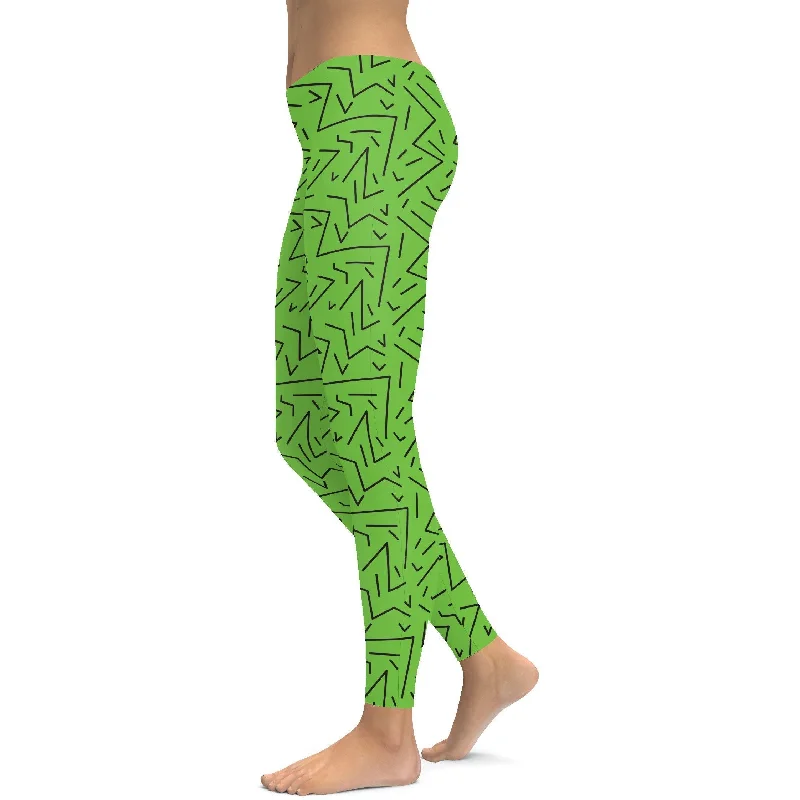 Yoga Pants for Performance -Green Black Line Leggings