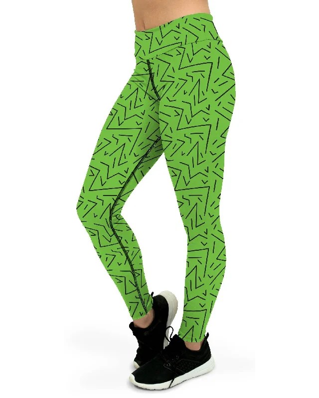 Yoga Pants for Strength and Flexibility Training -Green Black Line Yoga Pants