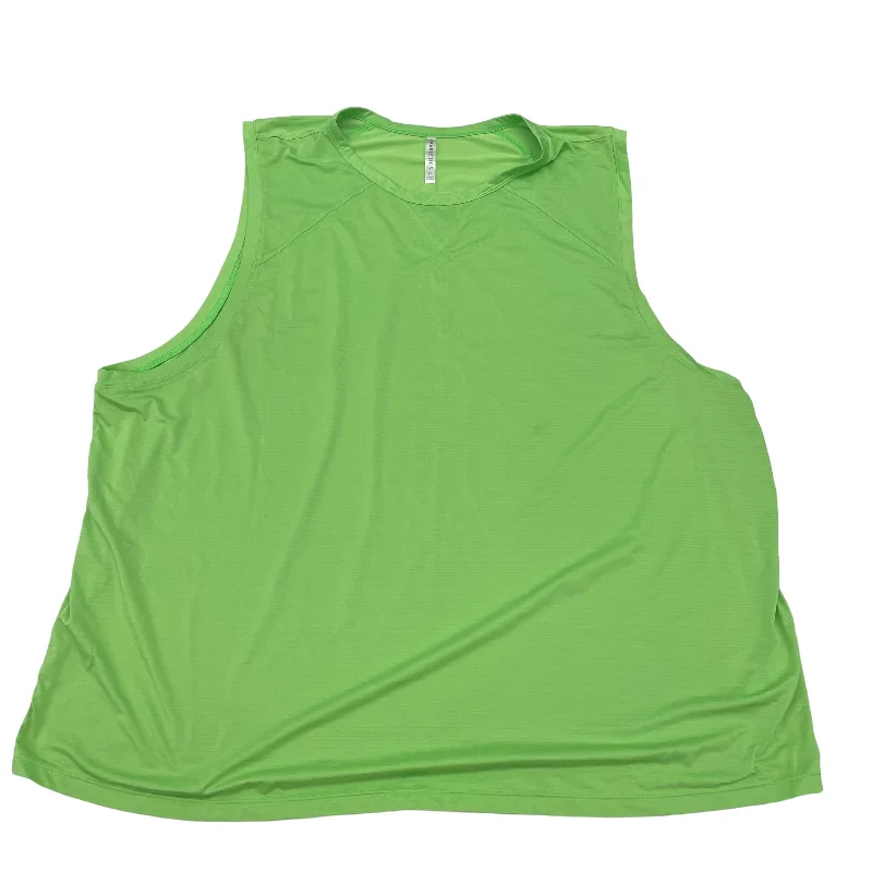 Long Sleeve Yoga Tops -GREEN FABLETICS ATHLETIC TANK TOP, Size 3X