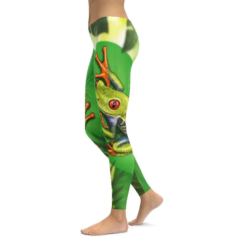 Seamless Yoga Pants -Green Tree Frog Leggings