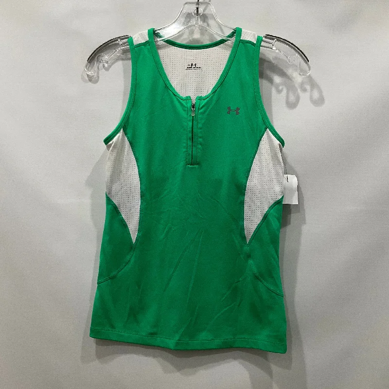 Stretchable Yoga Tops for Maximum Flexibility -Green & White Athletic Tank Top Under Armour, Size M