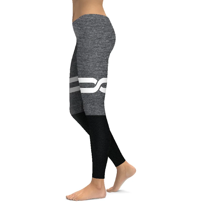 Best High-Waisted Yoga Pants for Comfort -Grey and Black Infinity Leggings