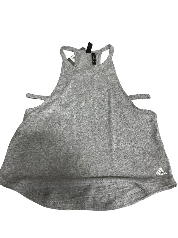 Yoga Tops with Adjustable Fit for Custom Support -Grey Athletic Tank Top Adidas, Size L