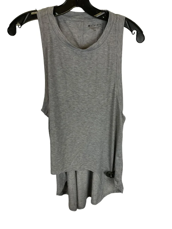 Women's Yoga Tops with Mesh Panels -Grey Athletic Tank Top Athleta, Size S
