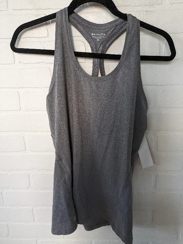 Yoga Tops for Strength and Flexibility -Grey Athletic Tank Top Athleta, Size Xs