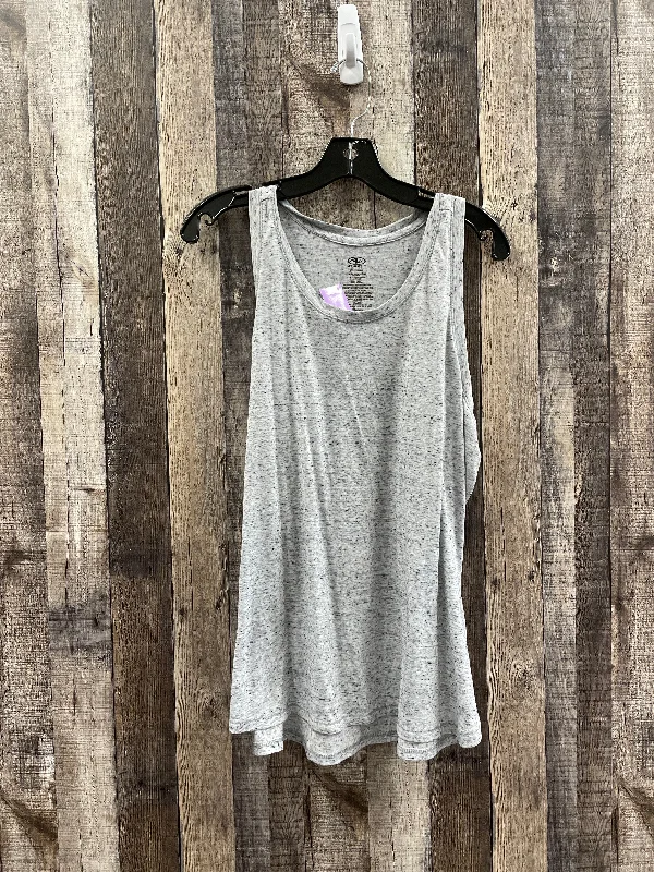 Women's Yoga Tops with Soft and Stretchy Fabric -Grey Athletic Tank Top Athletic Works, Size Xxl