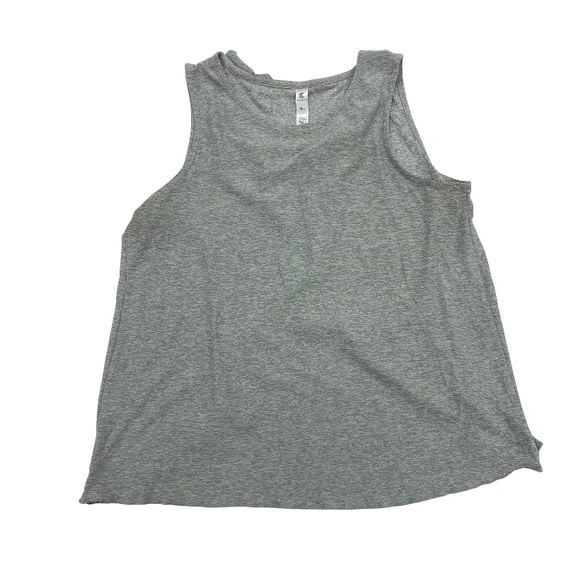 Comfortable Yoga Tops for Yoga and Pilates -GREY ATHLETIC TANK TOP by KYODAN Size:L