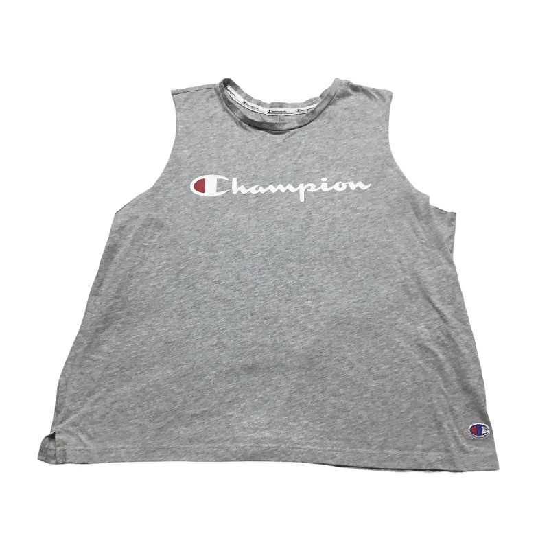 Yoga Tops for Breathability and Comfort -Grey Athletic Tank Top Champion, Size Xl