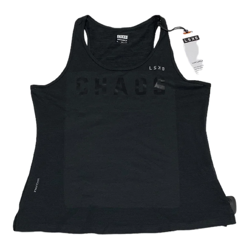 Women's Yoga Tops with Built-In Support -Grey Athletic Tank Top LSKD, Size M