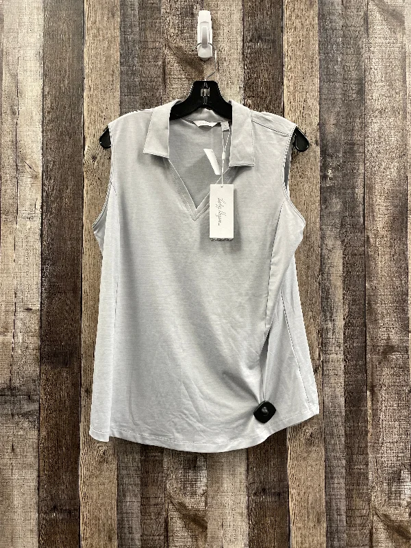 Yoga Tops with Full Coverage -Grey Athletic Tank Top Lady Hagen, Size L