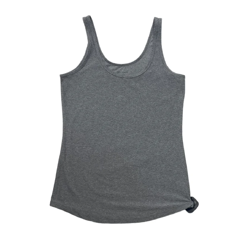 Yoga Tops with Built-In Support Bra -Grey Athletic Tank Top No Boundaries, Size L