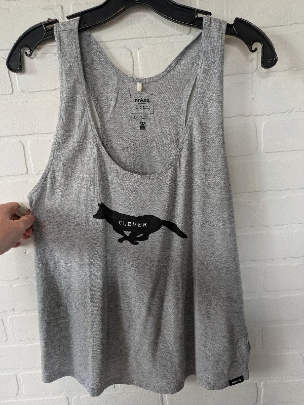 Women's Yoga Tops with High Stretch -Grey Athletic Tank Top Prana, Size L