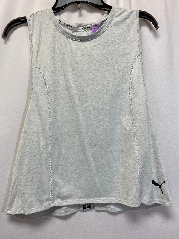 Women's Yoga Tops with Supportive Features -Grey Athletic Tank Top Puma, Size L