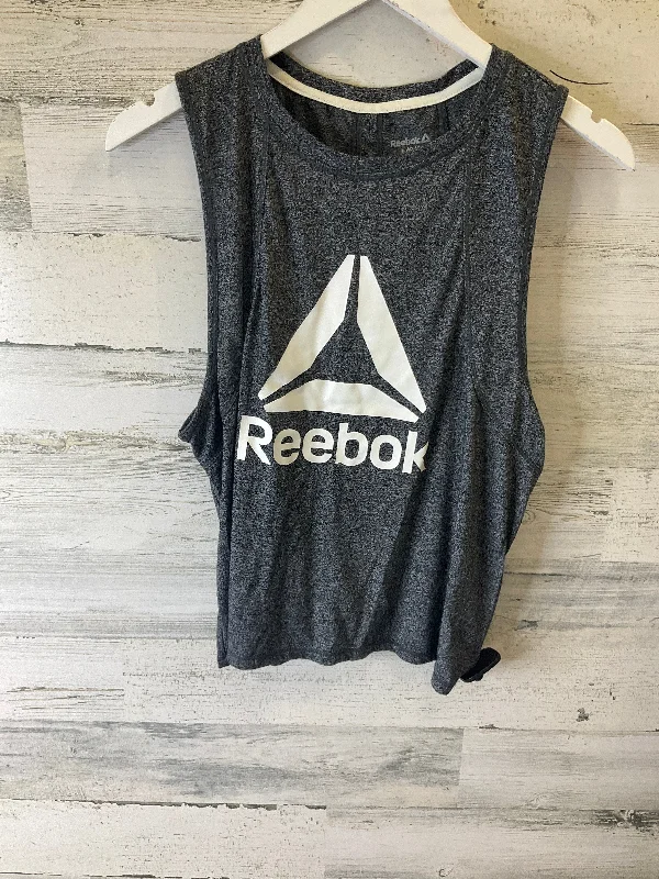Yoga Tops for Studio Practice -Grey Athletic Tank Top Reebok, Size L