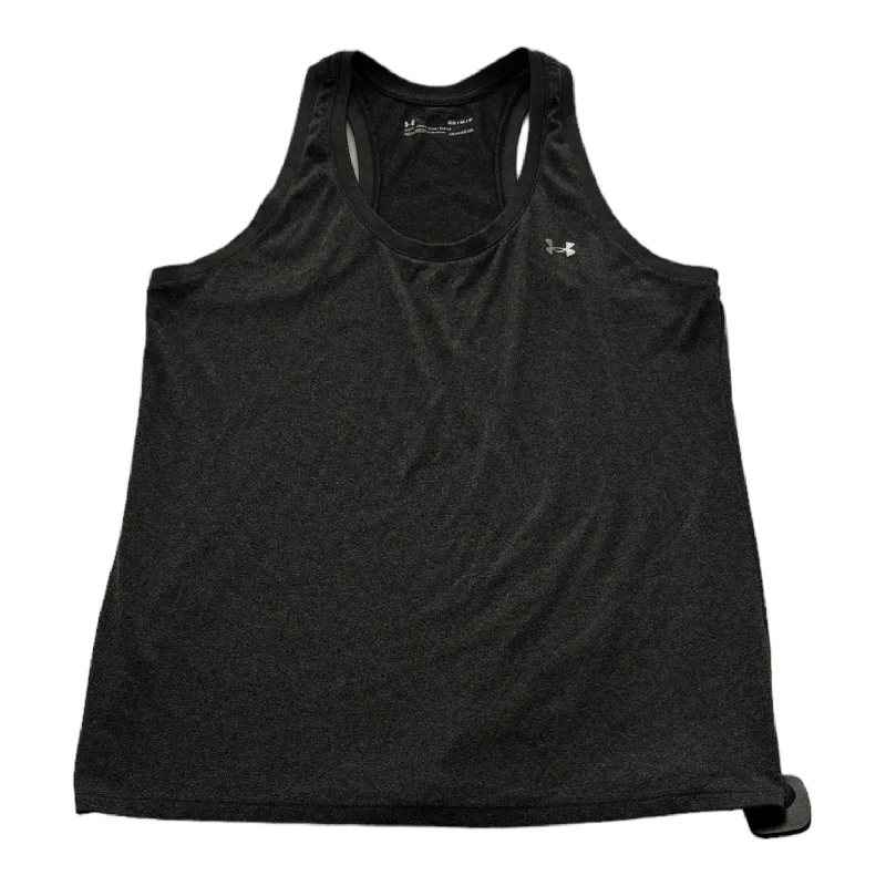 Breathable Yoga Tops for Active Yoga -Grey Athletic Tank Top Under Armour, Size M