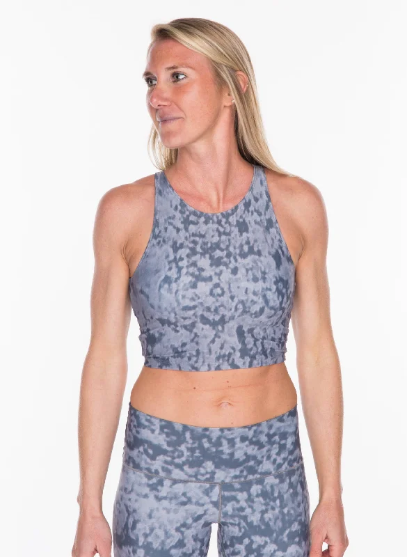 Soft, High-Waisted Yoga Pants for Comfort -Grey Fog Crop Top