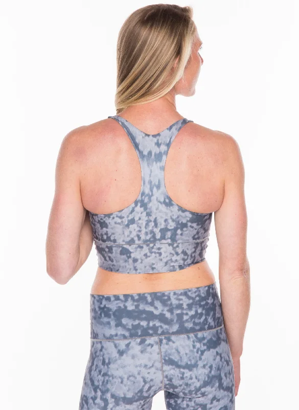 Yoga Pants with Seamless Waistband -Grey Fog Longline Sports Bra