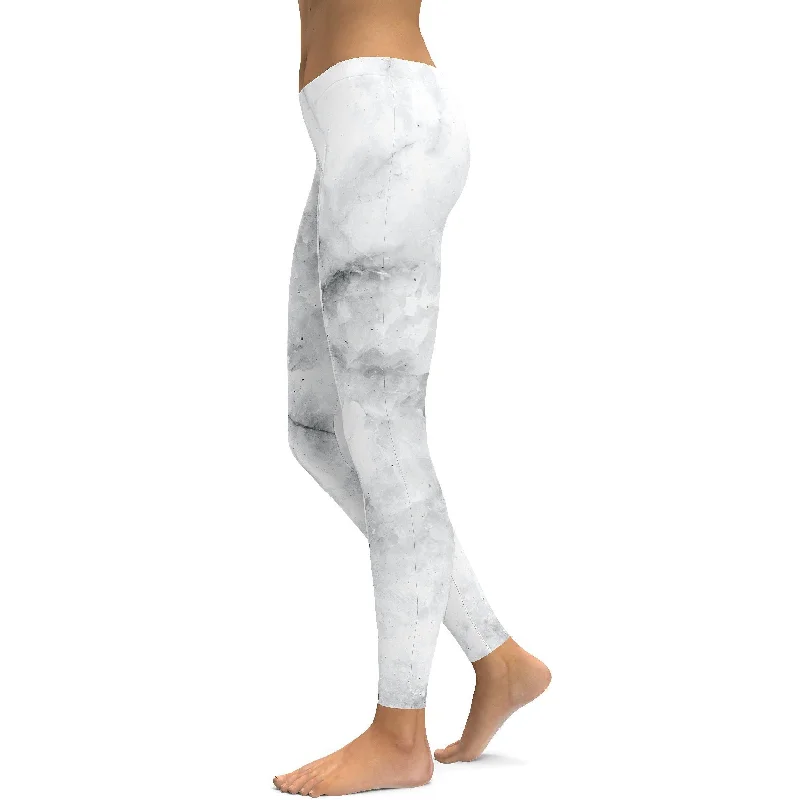 Soft and Stretchy Yoga Pants for Flexibility -Grey Marble Leggings