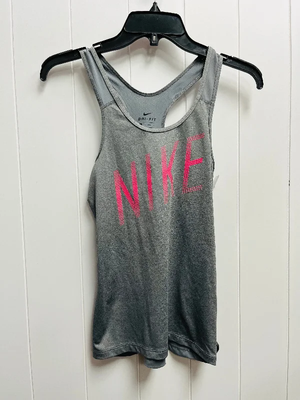 Breathable Yoga Tops for Comfortable Practice -Grey & Pink Athletic Tank Top Nike Apparel, Size Xs