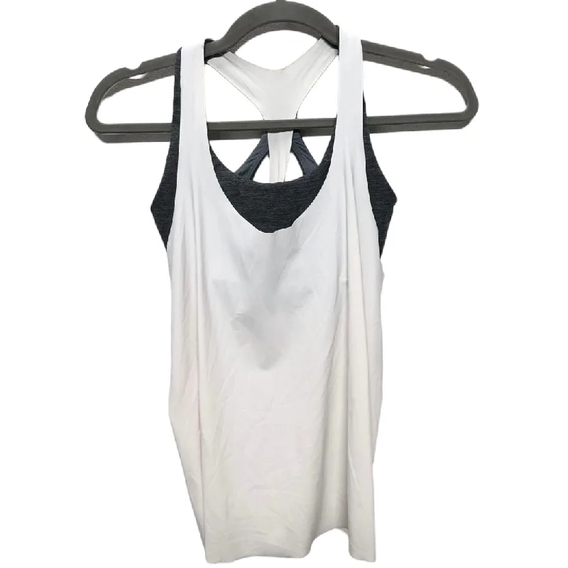 Stretchable Yoga Tops for Maximum Flexibility -Grey & White Athletic Tank Top Athleta, Size Xs