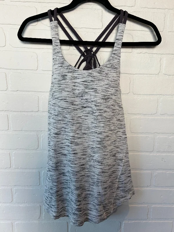 Fitted Yoga Tops for Intense Training -Grey & White Athletic Tank Top Lululemon, Size Xs