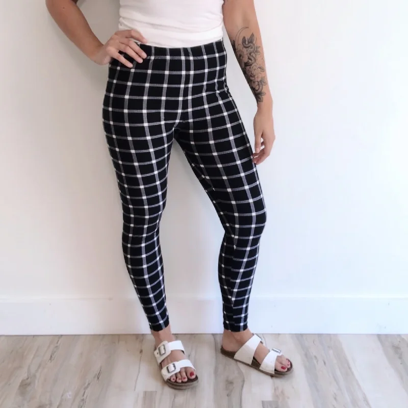 High-Waisted Leggings for Yoga -Grid Leggings