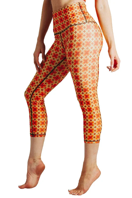 Eco-Friendly Yoga Pants -Groovy Girl Printed Yoga Crops