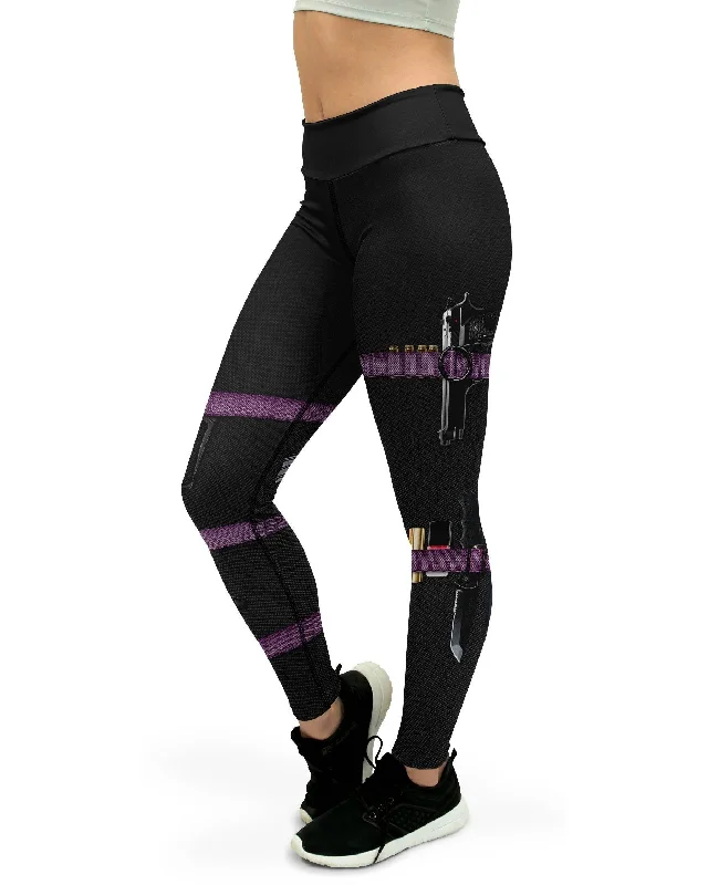 Comfortable Yoga Pants with Supportive Fit -Guns & Make-up Carbon Yoga Pants