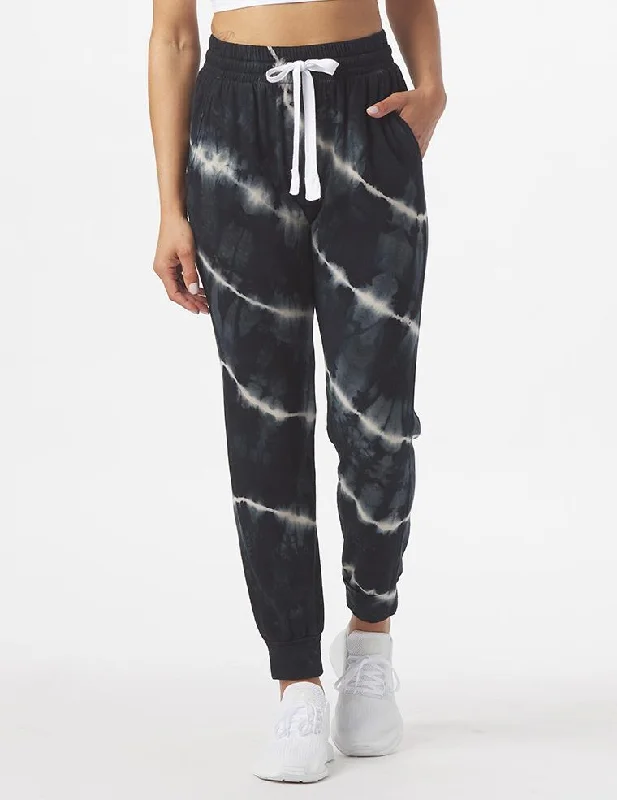High Performance Yoga Pants for Women -Halfway Jogger: Linear Tie-Dye