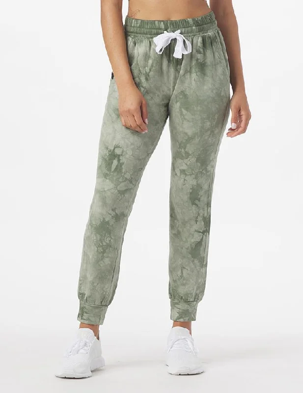 Yoga Pants for Intense Yoga Sessions -Halfway Jogger: Moss Tie-Dye