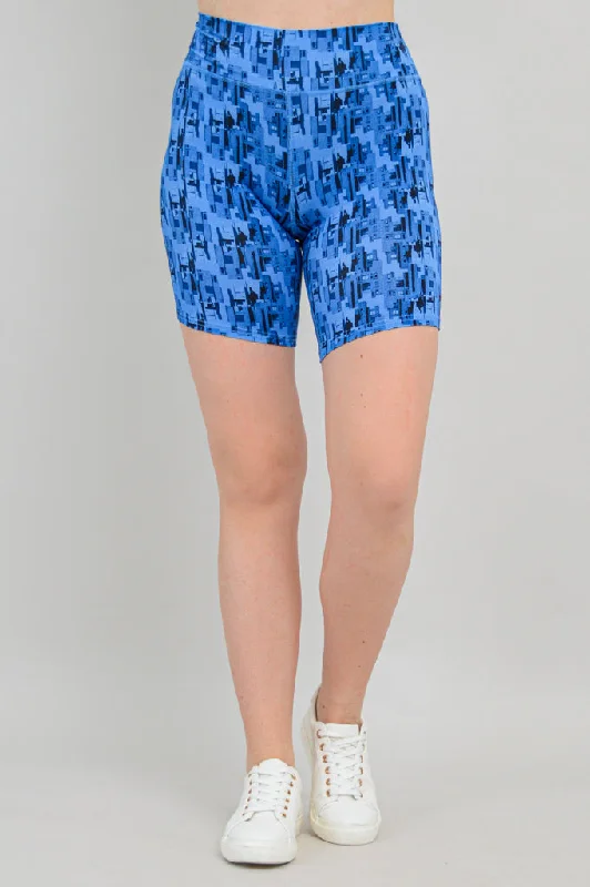 Yoga Shorts for Strength and Flexibility -Hallie Shorts, Cityscape, Bamboo