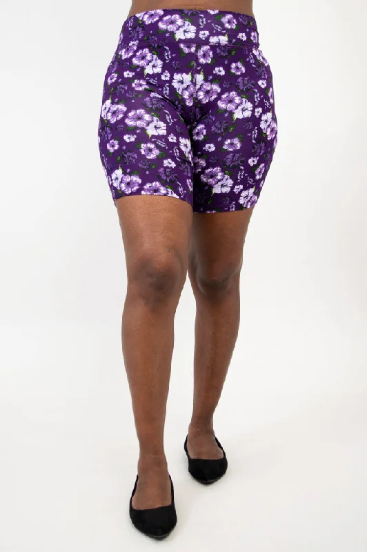 Yoga Shorts for Relaxation and Flexibility -Hallie Shorts, Hibiscus, Bamboo