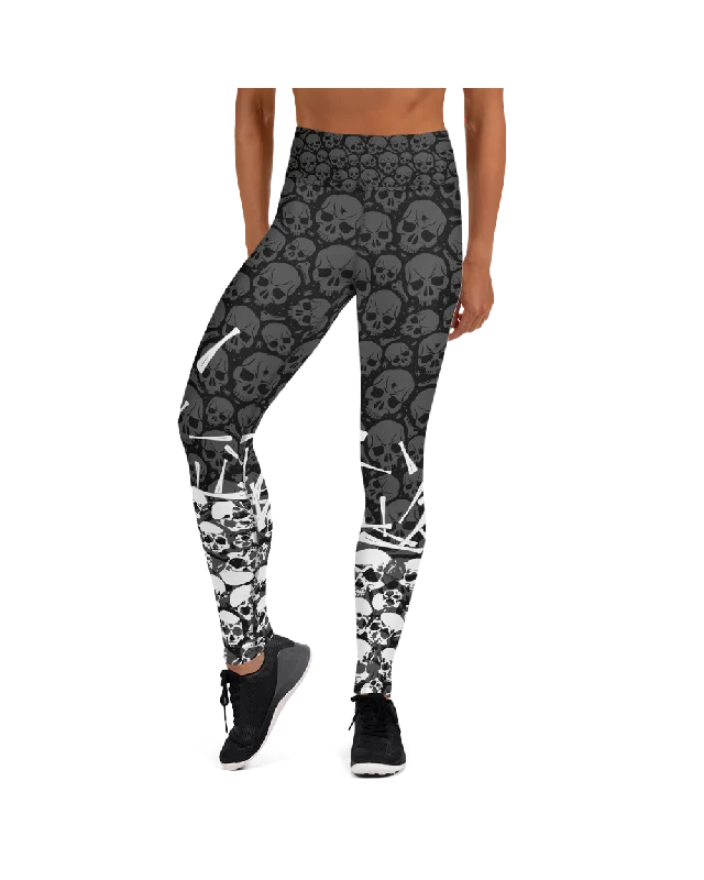 Soft Yoga Pants for Low-Impact Workouts -Halloween Bones Yoga Pants