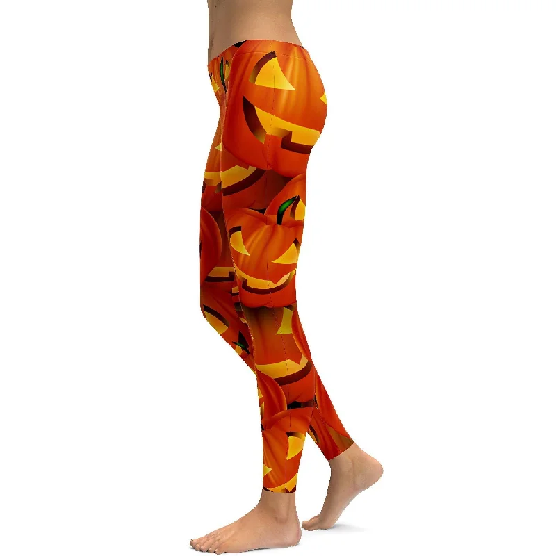 Yoga Pants for Active Women -Halloween Pumpkin Leggings