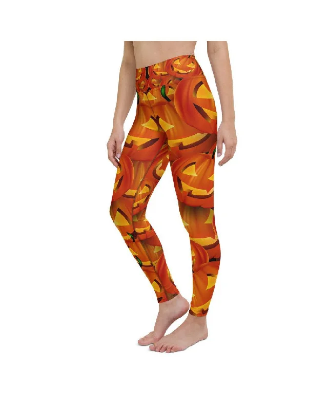 Yoga Pants for Intense Flexibility -Halloween Pumpkin Yoga Pants