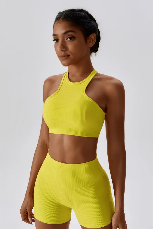Yoga Bar for Hydration and Energy -Halter Neck Backless Sports Bra