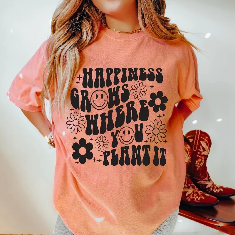 Women's Yoga Tops with Relaxed Fit -Happiness Grows • Comfort Colors