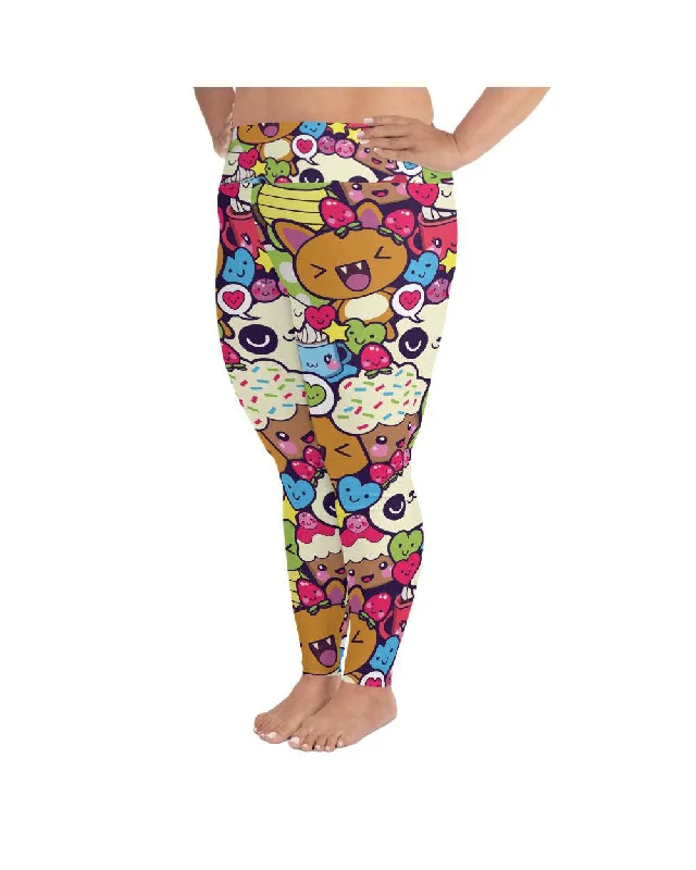 Yoga Pants for Comfort and Support -Happy Kawaii Plus Size Leggings