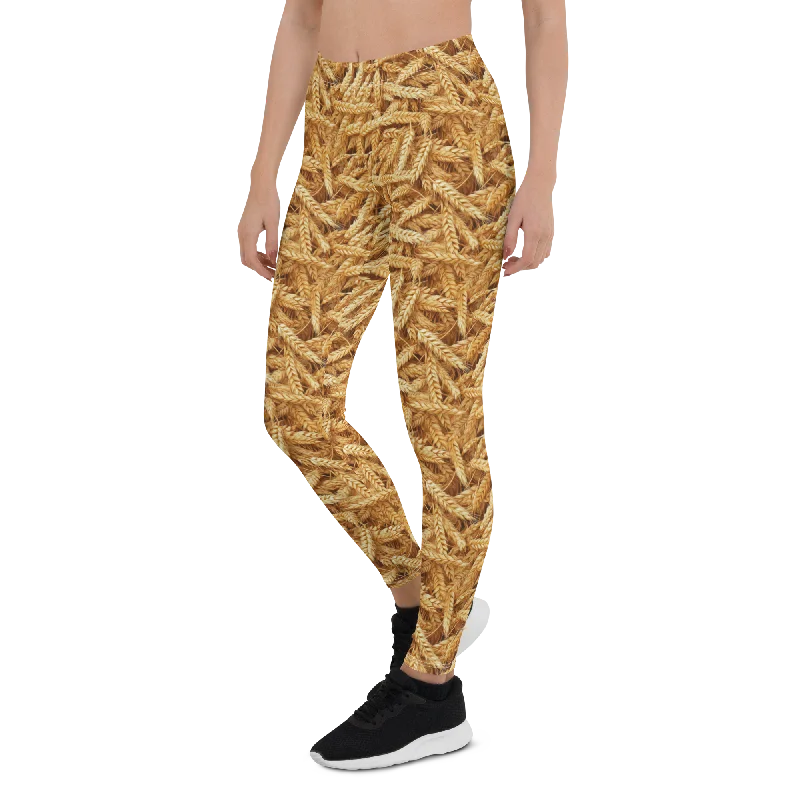 High-Waisted Yoga Pants for Better Support -Harvest Wheat Leggings