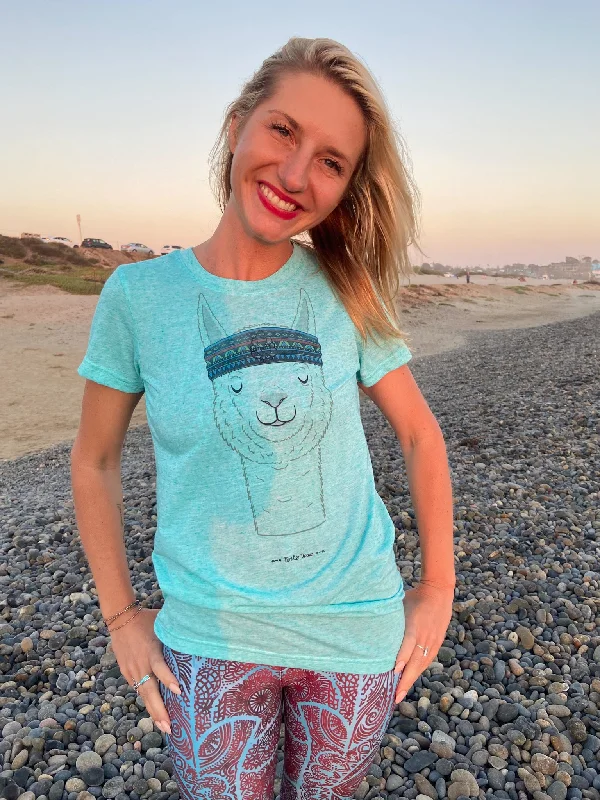 Breathable Yoga Tops for Hot Yoga Classes -Headband Alpaca Linen Tee