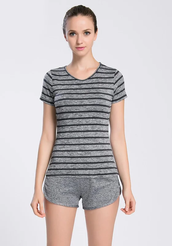 Women's Yoga Tops for High Stretch -V-Neck Smooth Yoga Top