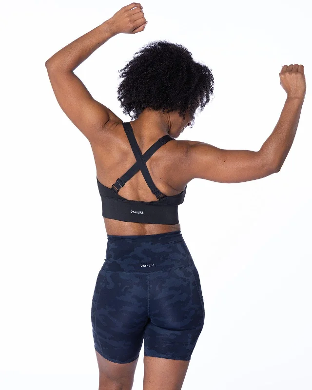 Yoga Shorts for Active Training -Handful Hi Five Pocketed High-Waist Bike Short - Looker (Navy/Black Camo) Yoga Shorts for Active Training -Handful Hi Five Pocketed High-Waist Bike Short - Looker (Navy/Black Camo)