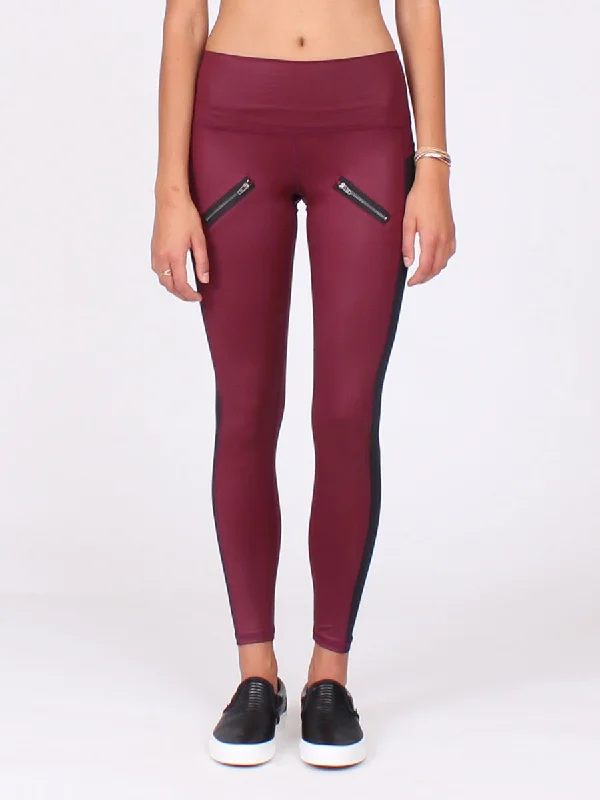 Full Coverage Yoga Pants for Women -High Beam 7/8 Leggings Bordeaux | Final Sale
