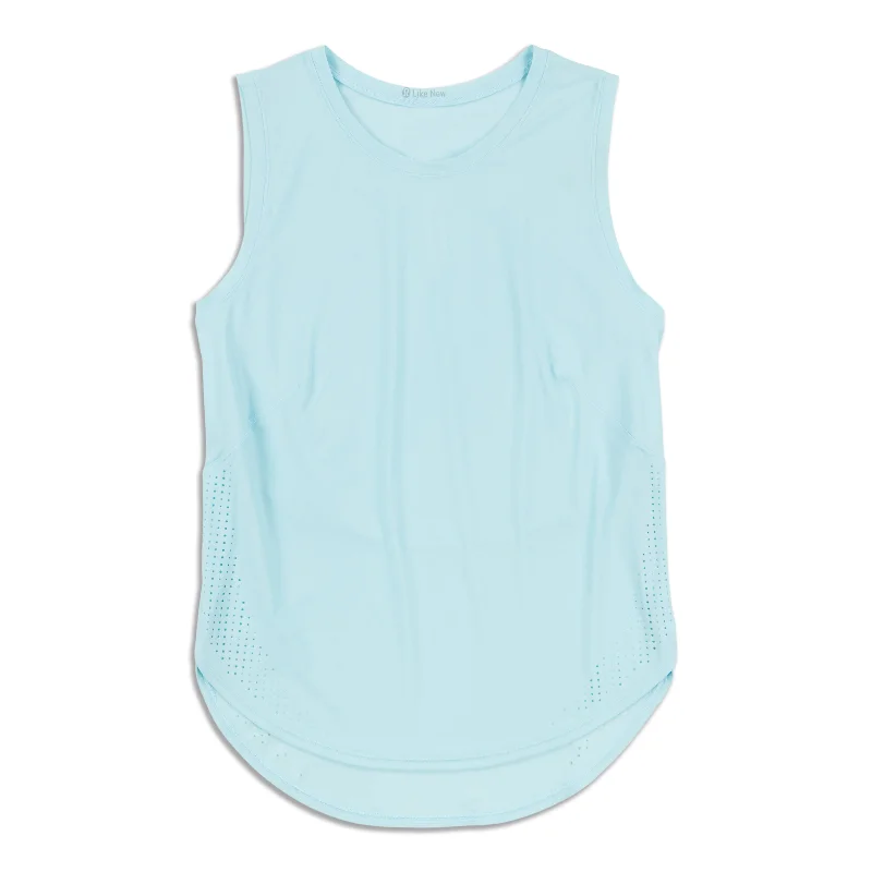 Yoga Tops for Yoga and Pilates Workouts -High Neck Split Hem Run Tank - Resale