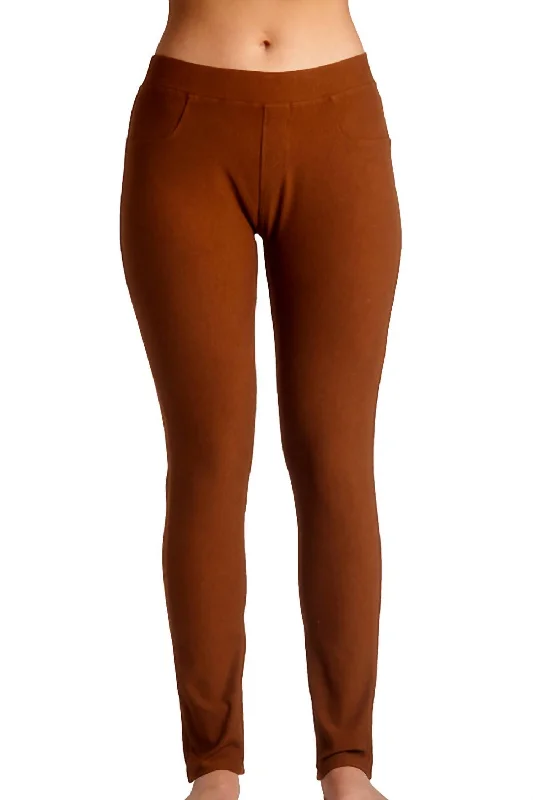 Yoga Shorts for Women’s Stretching -High Rise Jegging In Cognac