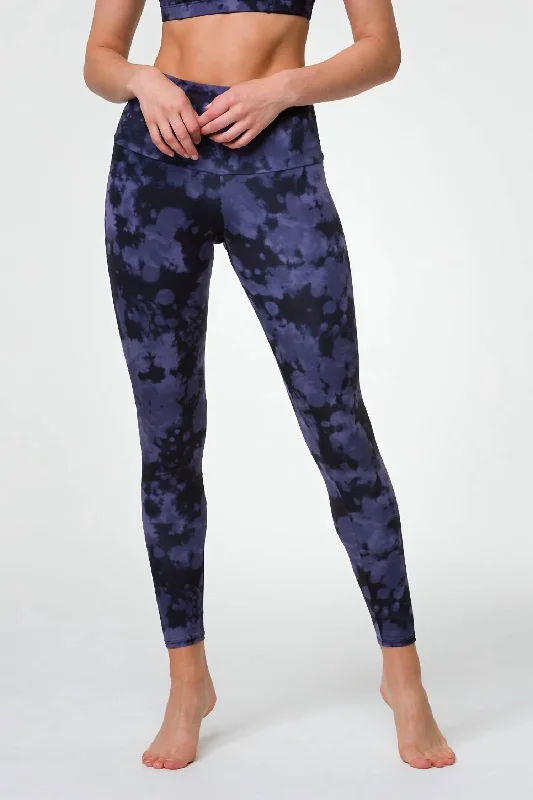 Yoga Shorts for Flexibility and Yoga Practice -High Rise Legging In Amethyst Tie Dye