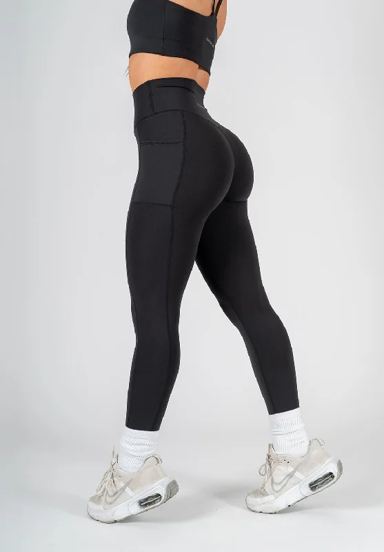 Supportive and Stylish Yoga Pants -Reluna Original Sculptseam® Pocket Legging Black