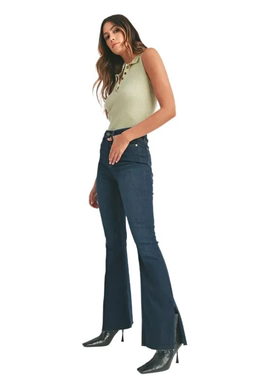 Soft Yoga Shorts for Pilates Practice -Just Jeans USA HIGH RISE OUTER SLIT FLARE JEANS Soft Yoga Shorts for Pilates Practice -Just Jeans USA HIGH RISE OUTER SLIT FLARE JEANS